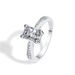 Hot Selling Women's Mosang Stone In Japan And South Korea, Square Eternal Micro Inlaid Ring With An Open Mouth Designer_ipsvogv.com