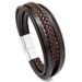 Men Leather Braided Bangle Bracelet Magnet Stone Hand Ring Jewelry Bracelets_ipsvogv.com
