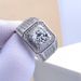Luxury Mohsang Stone Opening Plated Rose Gold 2 Carat Diamond Wide Edition Group Set With Full Sky Star Men's Ring_ipsvogv.com