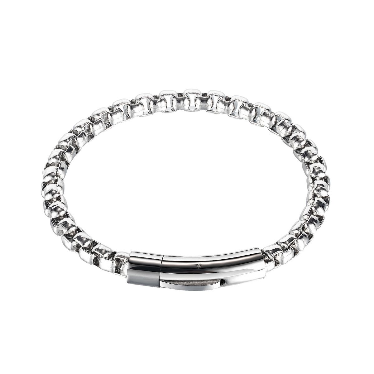 Punk Stainless Clasp Cuban Bracelet Men's Trendy Hip-Hop Titanium Steel Couple Jewelry_ipsvogv.com