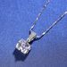 S925 Sterling Silver Necklace For Women Fashion Classic D Color Moissanite 1 Carat Angel Kiss Clavicle Necklace_ipsvogv.com