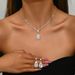 Women’s Jewelry Set Fashion Zircon Drop Necklace Earrings Set Accessories Suitable For Ladies' Daily Party Dinner_ipsvogv.com