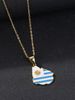 Stainless steel Russian Middle East map necklace popular personality oil drop titanium steel accessories_ipsvogv.com