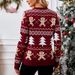Women's Clothing new gingerbread man jacquard long sleeved sweater pullover casual top Christmas sweater_ipsvogv.com
