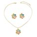 New style women's jewelry set with personalized petal design and earrings, long necklace_ipsvogv.com
