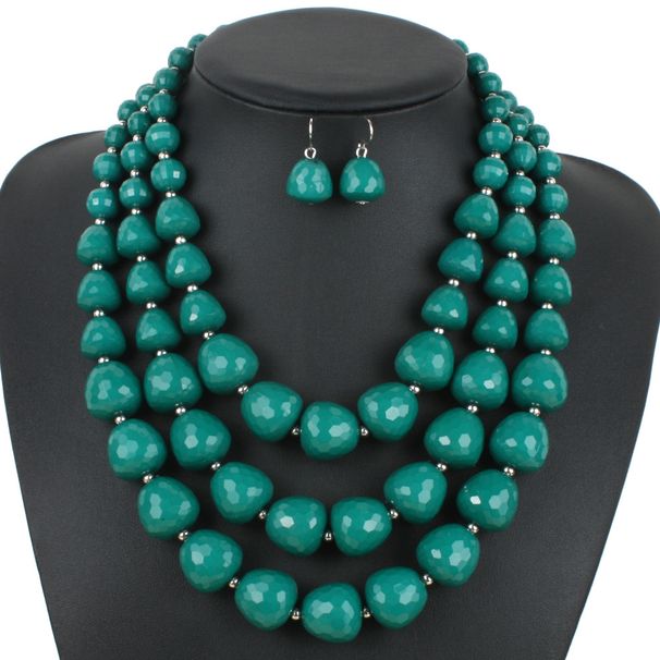Colorful Beaded Exaggerated Necklace Women's Multi layered Clavicle Chain Set 8060_ipsvogv.com