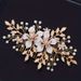 Bridal Hair Comb Headdress Handmade Pearl Hair Accessories Braided Side Styling Pearl Flower Headdress Hair Comb_ipsvogv.com