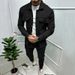 Men's clothing button suede casual jacket pants 2-piece set_ipsvogv.com
