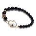 New Hollowed Out Design With Diamond Studded Black Agate And Twin Bead Bracelet For Yiwu Small Commodities_ipsvogv.com