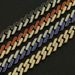 New accessory set with colorful diamonds, geometric square Cuban necklace, exaggerated men's gold chain pendant_ipsvogv.com