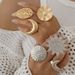 Design Sense Ins Wind Metal Sun Blossom Personalized Leaf Moon Pearl Ring_ipsvogv.com