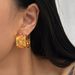 Women’s Jewelry Set Fashion Fashionable Niche INS Retro Titanium Steel Lava Fold Earrings_ipsvogv.com