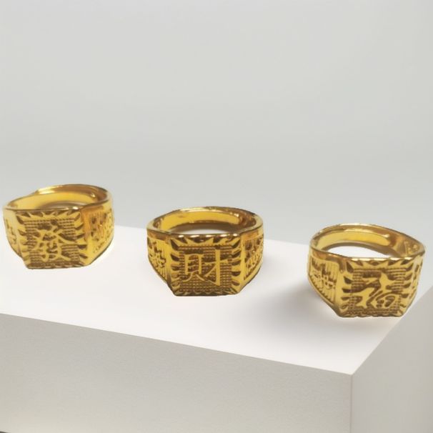 Tuhao Jewelry Men's Wealth Lucky Gold Ring Handpiece_ipsvogv.com