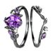 Sanjie Purple Topaz Natural Ring Fashion Inlaid Water Drop Jewelry_ipsvogv.com
