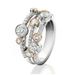 Cao Shi's Bicolor Zircon with Hollow Geometric Lines, Dotted Diamond Ring, Women's Color Separation Ring_ipsvogv.com