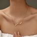 Niche design irregular coastline personality necklace real gold electroplating color retention personality temperament necklace_ipsvogv.com