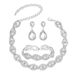 Wedding jewelry bridal veil diamond crown jewelry set rhinestone necklace earrings bracelet combination_ipsvogv.com