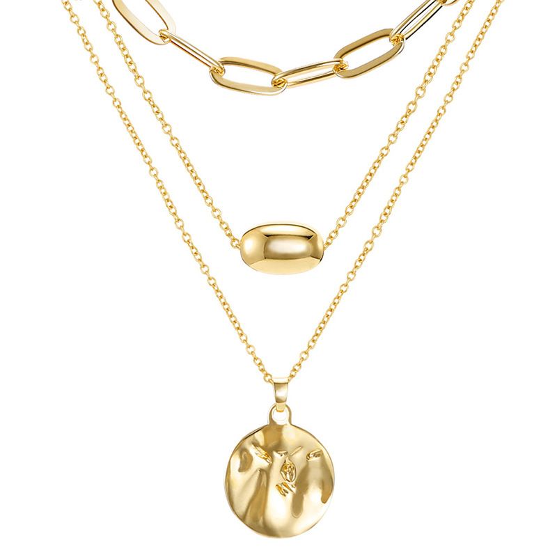 Temperament Pendant Multi Layer Necklace For Women Simple Clavicle Chain Temperament Necklace Sweater Clothing Assembly Accessories_ipsvogv.com