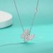Silver Moissanite Full Diamond Butterfly Necklace For Women Simple And Versatile Temperament Clavicle Chain Earrings Set_ipsvogv.com