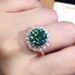 Cao Shi Kwai Live Broadcast New Style Maldives Blue Green Zircon Fire Color Shining Ring_ipsvogv.com
