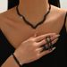 Bridal Necklace Earrings Bracelet Ring Four-Piece Rhinestone Claw Chain Jewelry Set_ipsvogv.com