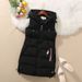 Down padded waistcoat for women autumn-winter sleeveless vest mid-length hooded vest_ipsvogv.com