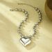 Exaggerated, Atmospheric, Personalized, Fashionable, Big Five Pointed Star, Heart-shaped Stainless Steel Necklace, New_ipsvogv.com