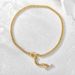 Women's Jewelry Denim Cuban Chain OT Buckle Necklace Simple Personality Copper Gold Plated Clavicle Chain Necklace Female_ipsvogv.com