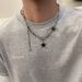 Men’s Jewelry Set Fashion Black Star Stitching Necklace High End Niche Design Personality Hip Hop Style Fashionable And Versatile Clavicle Chain_ipsvogv.com