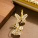 French Sweet Cute Little Fresh Diamond Studded Butterfly With Ear Buckles, Feminine Temperament, Simple And High-end_ipsvogv.com