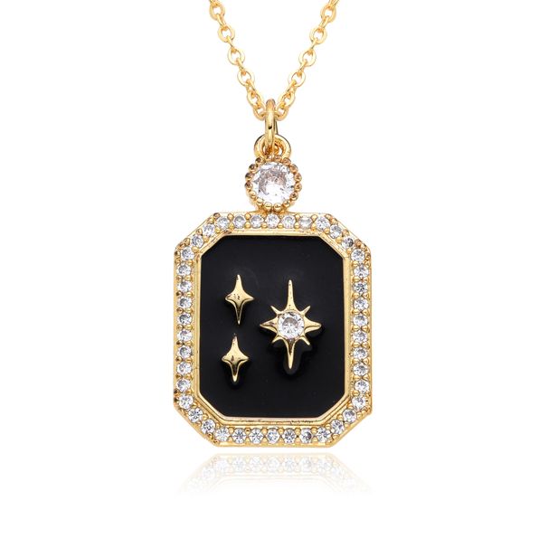 Ins New Personality Crescent Necklace For Men And Women Spot Simple Copper Plated Gold Inlaid Zirconium Sweater Chain All Match_ipsvogv.com