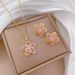 Steel 【 Titanium 】 Pink Five Petal Flower Light Luxury Temperament Gorgeous Full Diamond Necklace Women's Versatile 【 】_ipsvogv.com
