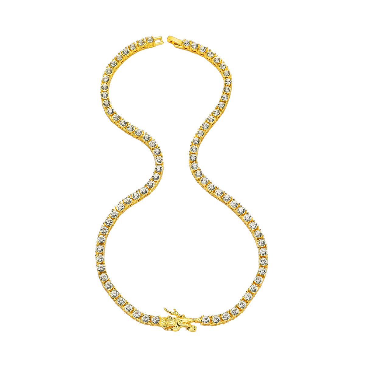 Hip-hop Geometric Alloy Plating Inlay Zircon Men's Necklace_ipsvogv.com