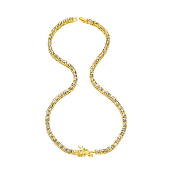 Hip-hop Geometric Alloy Plating Inlay Zircon Men's Necklace_ipsvogv.com
