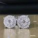 Cao Shi's New Fashionable OL Platinum Round Diamond Earrings With Zircon Inlay_ipsvogv.com