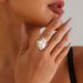 European And American French Retro Special-shaped Pearl Ring For Women, Exaggerated Ring, Personalized Niche Design, Trendy Open Ring_ipsvogv.com