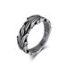 Retro neutral style leaf titanium steel ring niche personality wheat ear pattern stainless steel hand jewelry_ipsvogv.com