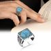 silver Simple And Fashionable Turquoise Men's Ring_ipsvogv.com