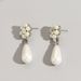 Elegant American style pearl with zircon plum blossom design earrings and necklace set_ipsvogv.com