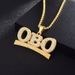 Hip hop rhinestone splicing letter pendant Creative trend OBO alloy English alphabet necklace pendant_ipsvogv.com