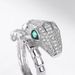 Snake wrapped full diamond design ring female S925 silver inlaid colored gem snake bone finger ring light luxury_ipsvogv.com
