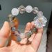 Zhaocai Xuanxue Natural Bracelet Mo Powder Snowflake Ghost Square Candy Duobao White Crystal Green Forest_ipsvogv.com