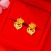 Long Lasting Butterfly For Women, Summer Flowers, High-end Feeling, Rose, Vietnamese Sand Gold Brass Earrings_ipsvogv.com
