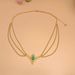 Fashionable Bridal Headdress Gold Chain Personalized Ethnic Style Green Pendant Tassel Headdress Head Chain_ipsvogv.com