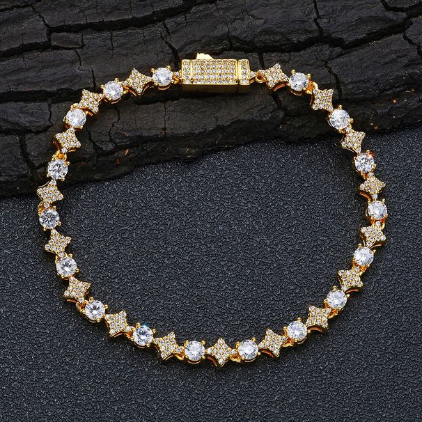 Hip Hop New 6mm Star Zircon Tennis Chain High-end Men's Bracelet Simple Jewelry_ipsvogv.com