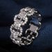 Cao Shi's New Fashionable And Luxurious Large Row Zirconia Diamond Copper Jewelry Ring For Female Couples_ipsvogv.com