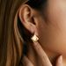 Heavy industry series high end personality earrings copper plated with K real gold geometric square three dimensional slim earrings_ipsvogv.com