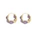 Women's niche fashion style inlaid purple zircon with geometric spherical design, high-end earrings and accessories_ipsvogv.com