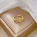 【 Real Gold Electroplating 】 Open Double Small Fragrance Fashionable Micro Inlaid Light Luxury Finger Ring_ipsvogv.com