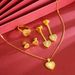 Sand Gold Laser Heart Necklace Tassel Earrings Ring Combination Temperament Light Luxury Yiwu Accessories Jewelry Set_ipsvogv.com